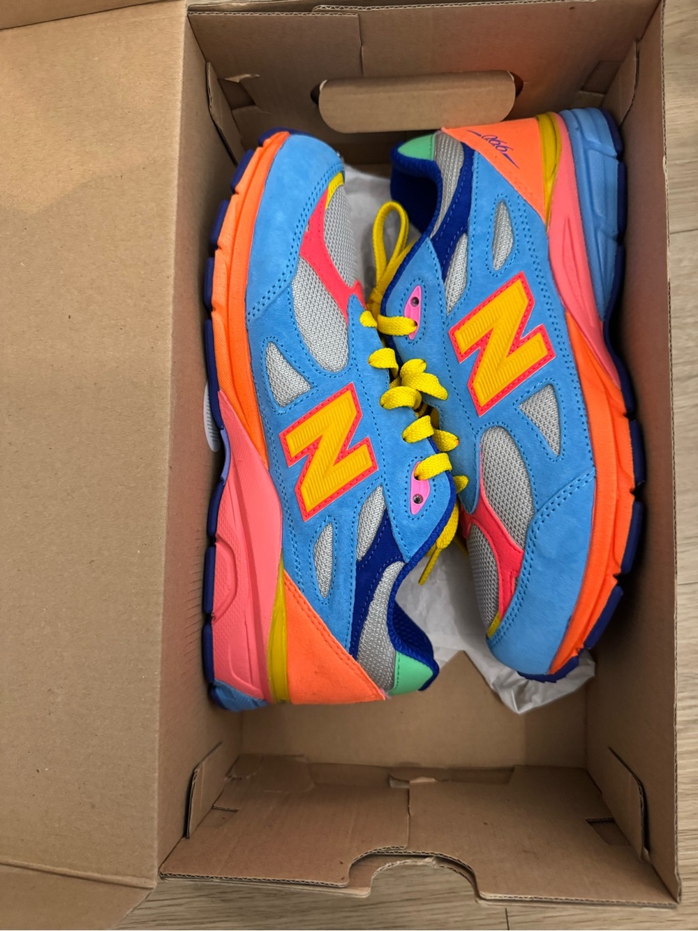 New Balance Kids Blue, Orange & Yellow Colorblock Sneakers